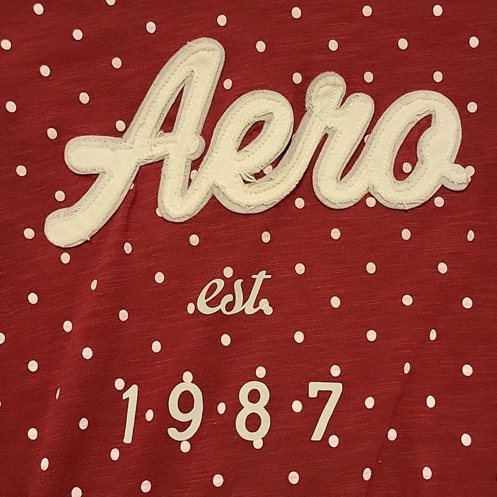 Aeropostale T-shirt Burgundy Aero 1987 - Women's Small - Picture 4 of 5
